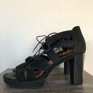 Chunky lace up heels